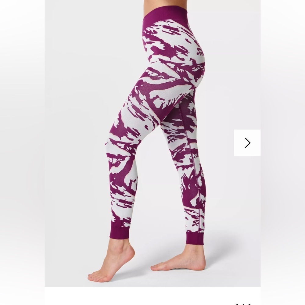 Sweaty Betty Peaks Jacquard Base Layer Leggings Amaranth Pink Size M